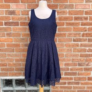 J. Crew Navy Blue Lace Dress
